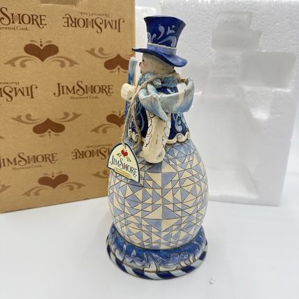 Rare JIM SHORE Blue Snowman"SWEEP AWAY THE WINTER BLUES" #4019787 Figurine 2010