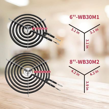 GE Drip Pans and Stove Burner Element Unit Set, Perfectly Fit WB30M1 & WB30M2 -R
