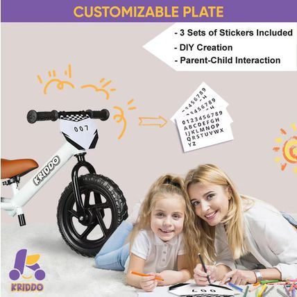 KRIDDO Toddler Balance Bike 2 Year Old, Age 24 Months to 5 Years Old, 12 Inch Pu