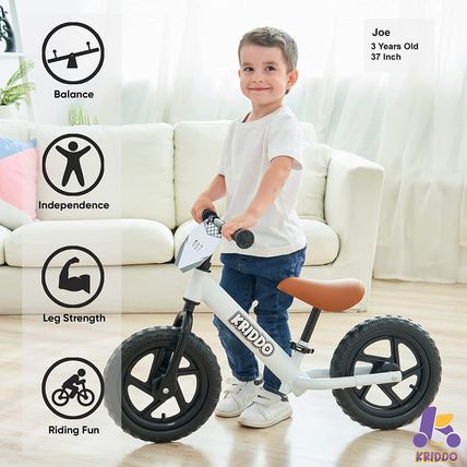 KRIDDO Toddler Balance Bike 2 Year Old, Age 24 Months to 5 Years Old, 12 Inch Pu