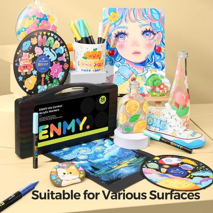 ENMY 60 Colors Acrylic Paint Markers, Direct Liquid Acrylic Paint Marker Pen, Fa