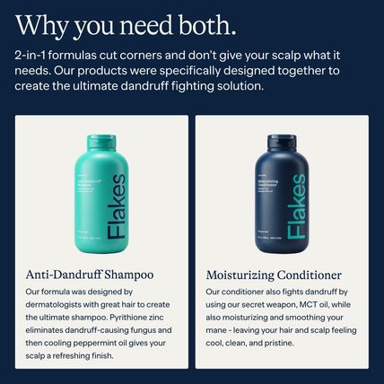 Flakes Anti-Dandruff Shampoo and Conditioner Set for Men | Dry, Flaky, & Itchy S