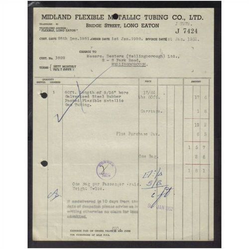 MIDLAND FLEXIBLE METALIC TUBING CO LTD,LONG EATON,NOTTINGHAM,,1J AN1952