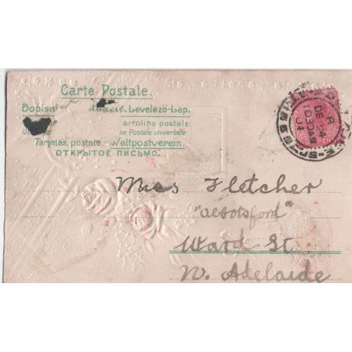 1904 PC Christmas Embossed Country Idyll Roses