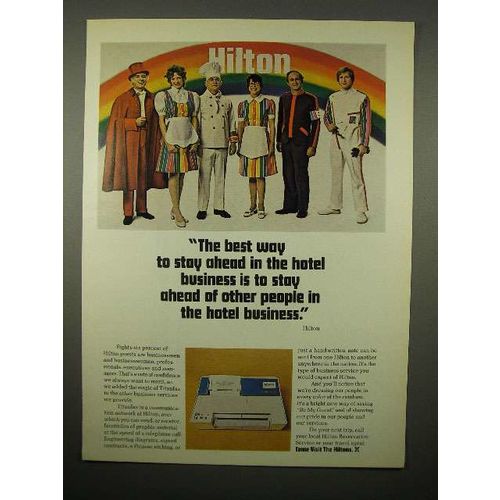 1973 Hilton Hotel Ad - Stay Ahead of Other People