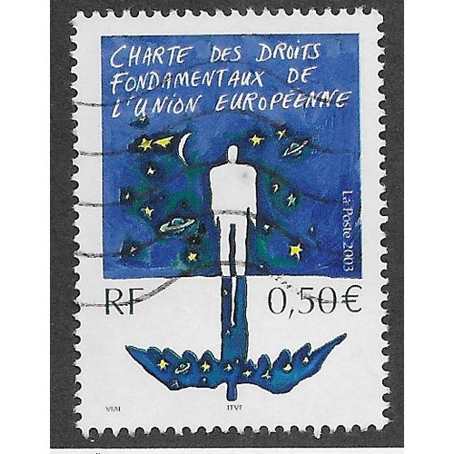 FRA 2003 50c 'HUMAN RIGHTS CHARTER' FINE USED (EBID56-496)