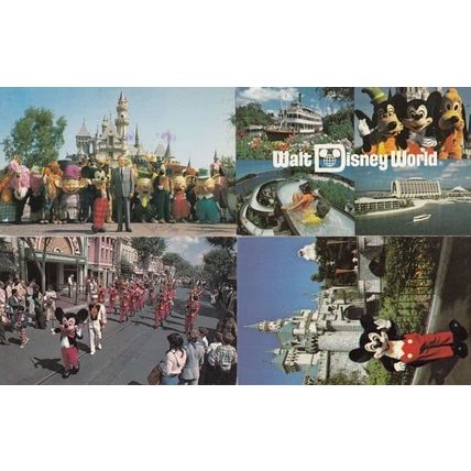 Mickey Mouse 4 x Disneyland USA Postcard s