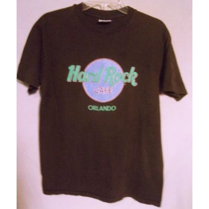 Vintage 90s Hard Rock Cafe Orlando FL Black Tee shirt Men's Large 42-44