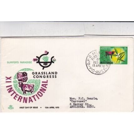 Australia 1970 Grassland Congress FDC Melbourne special cancel typed VGC