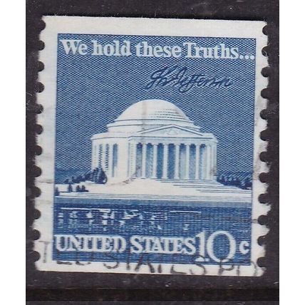 United States 1973 Jefferson Memorial 10c Coil Stamp Fine Used SG 1520 VGC