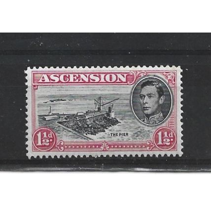 Ascension.SG40df 1 1/2d The Pier (Black and Rose-Carmine).Mounted Mint.Aug24c