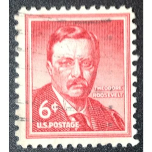 US Stamp #1039 used: 1955 6c Theodore Roosevelt [1]