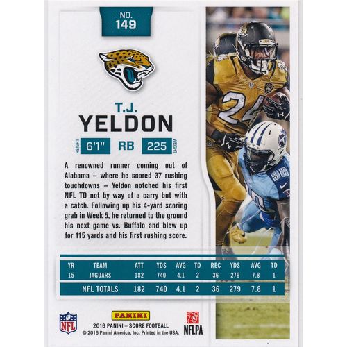 2016 Score Football 149 T.J. Yeldon Jacksonville Jaguars