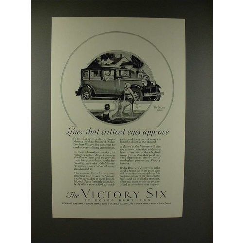 1928 Dodge Victory Six Deluxe Sedan Ad - Critical