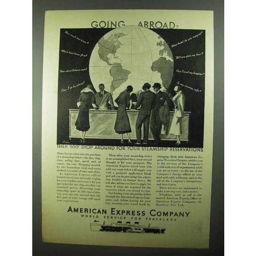1931 American Express Company Ad - Going Abroad?