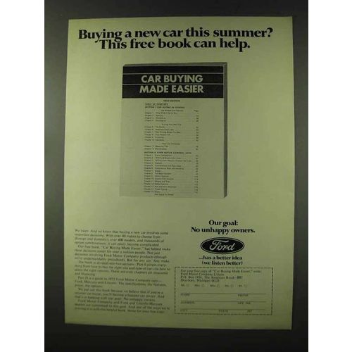 1973 Ford Motor Company Ad - Buying a Car This Summer?