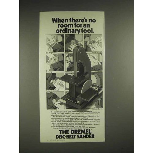1982 Dremel Disc-Belt Sander Ad - No Room For Ordinary