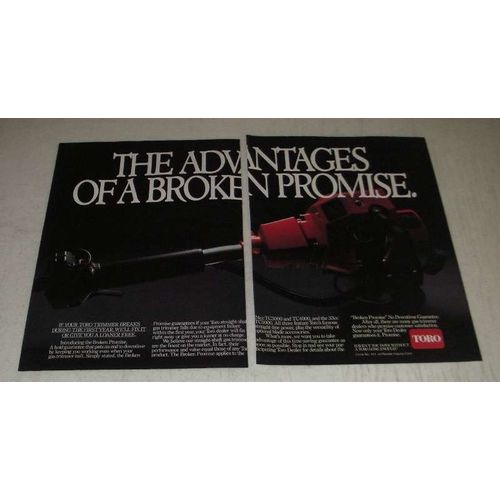 1986 Toro Trimmer Ad - The Advantages of a Broken Promise