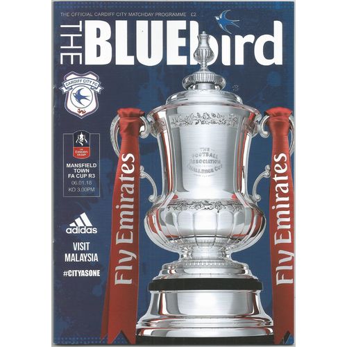 MATCH PROGRAMME 2017-18 CARDIFF CITY v MANSFIELD TOWN (FA Cup) Mint, No writing