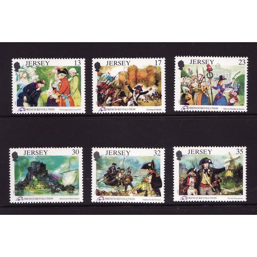 1989 Jersey, French Revolution, NH Mint Set of Stamps SG 501-6