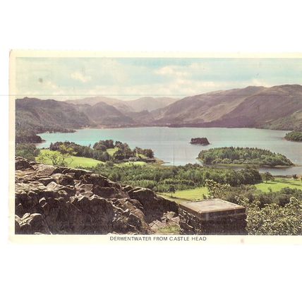 DERWENTWATER FROM CASTLE HEAD unused vintage postcard Colourmaster =