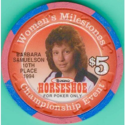 Horseshoe Club. $5 Casino Chip. Las Vegas, NV. Women's Milestones. K98.