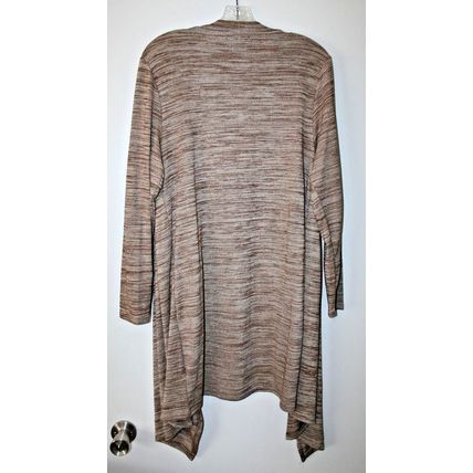 Allison Brittney Women's Brown Long Sleeve Shawl Style Open Front Top Size M