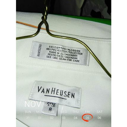 Youth Long Sleeve Van Huesen Dress Shirt, White, Long Sleeves, Size 8