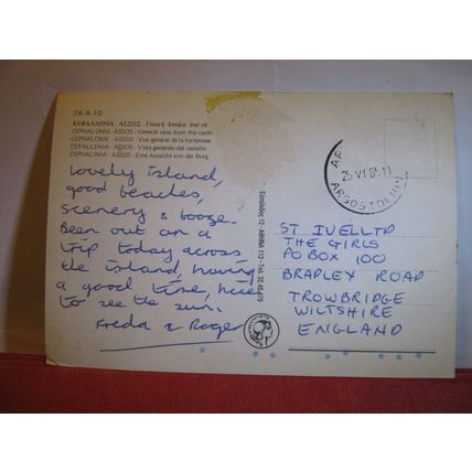 CEPHALONIA, GREECE used postcard 1985 pm #