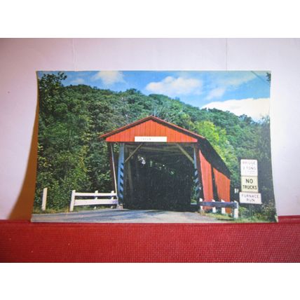 COVERED BRIDGE, BOSTON TOWNSHIP, OHIO, USA used vintage postcard =