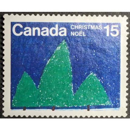 STAMP Canada SG827 1975 15c Christmas Children's Drawings Trees Used
