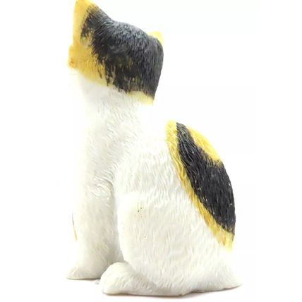 White, Black & Ginger Kitten Figurine 8 CM Ornament Home Decor Feline Cat Gift