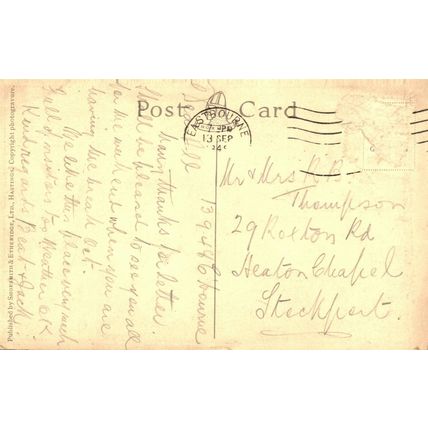 Good Luck from Eastbourne, Sussex, England, 1940s, Postcard