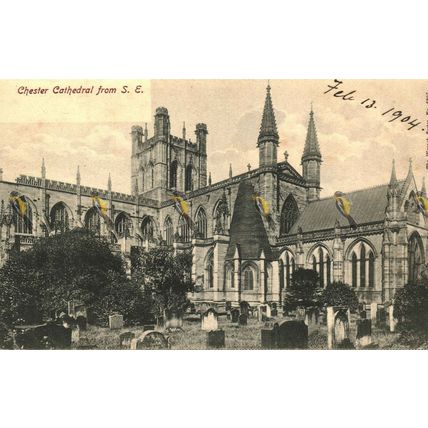 Chester Cathedral From SE, Cheshire, Wrench Saxony Postcard, 1904