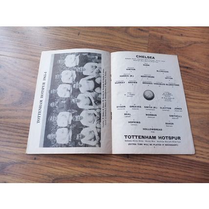 1964 FA Cup 3rd Round Replay - Chelsea vs Tottenham / Spurs ** FREE P&P **
