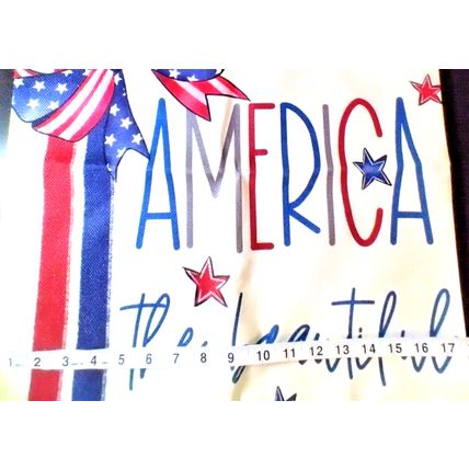America The Beautiful Throw Pillow Zippered Cover 17.5"H x 18" W Red White Blue
