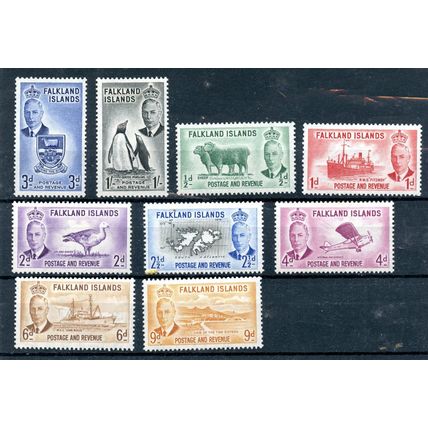 Falkland Islands KGVI 1952 sg172/80 - MH