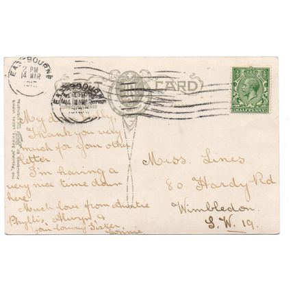 The Carpet Gardens, Eastbourne - Postally Used - Eastbourne 14 MAR 1917 Postmark