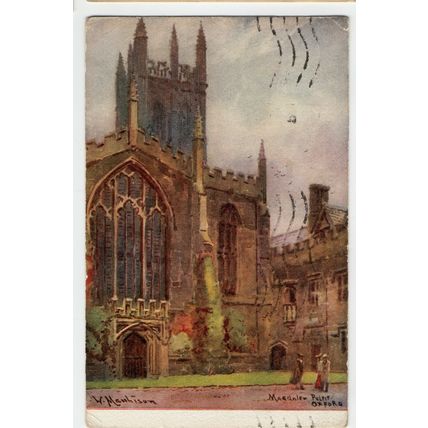 Magdalen Pulpit Oxford by W. Manhison with 1922 OXFORD Machine Postmark