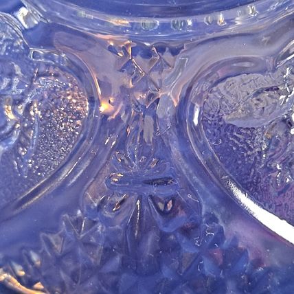 KIM Indonesia GLASS CANDY JAR Bowl Dish KIG Nut Hearts Roses Fleur De Lis