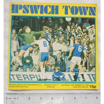 1976 programme Ipswich Town v. Arsenal