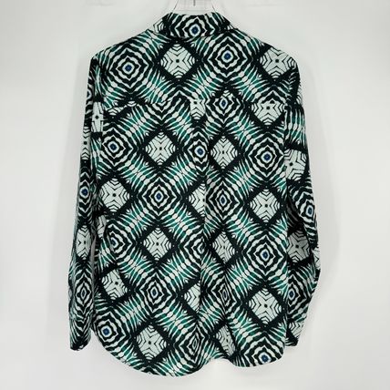 Le Superbe Button Up Printed Long Sleeve Shirt Women's Size Small Chic Designer