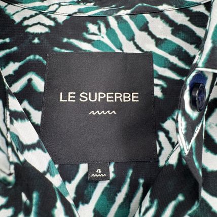 Le Superbe Button Up Printed Long Sleeve Shirt Women's Size Small Chic Designer
