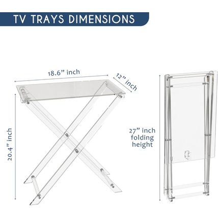 TV Tray Acrylic Folding TV Tray Table Foldable Furniture Modern Small Desk Space