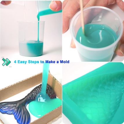 BBDINO Silicone Mold Making Kit, Super Elastic Jade Green Silicone, 1Gallon/140.