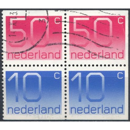 Crouwel Numeral: 10c & 50c Booklet Block - Netherlands 1979 - FH - NVPH C190