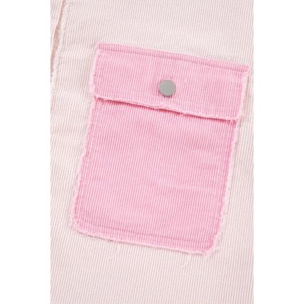 Delicacy Two-tone Color Exposed Seam Corduroy Shacket