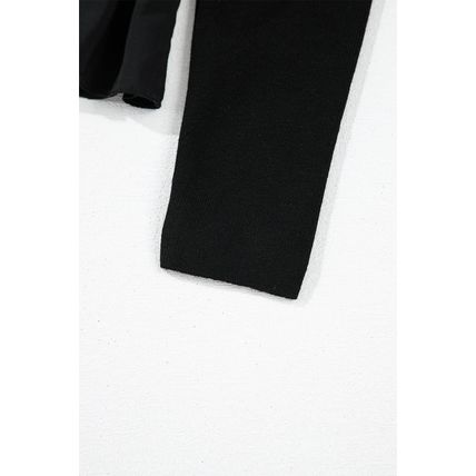 Black Ribbed Knit Long Sleeve Scoop Neck Peplum Patchwork Top