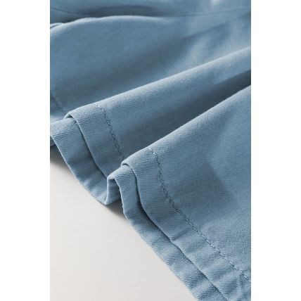Beau Blue Washed Chambray Drawstring Elastic Waist Plus Size Shorts
