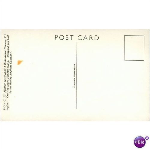 GB Postcard - B.O.A.C. 707 Jetliner